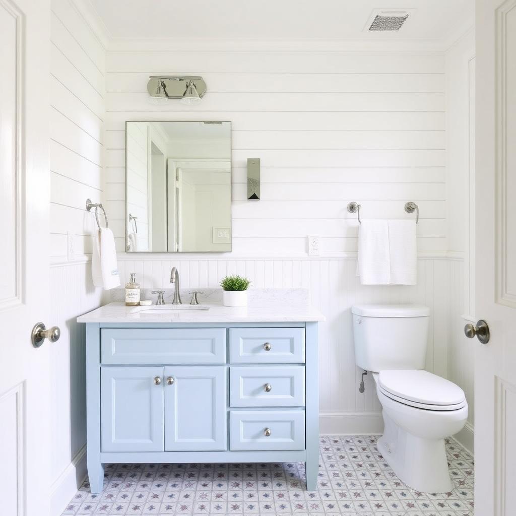 Coastal blue bathroom