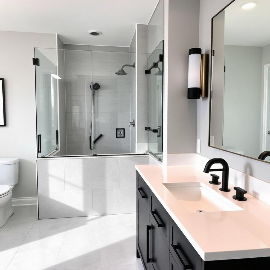 Modern black vanity bath