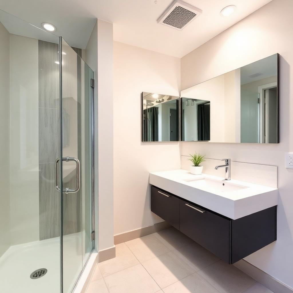 Compact condo bathroom