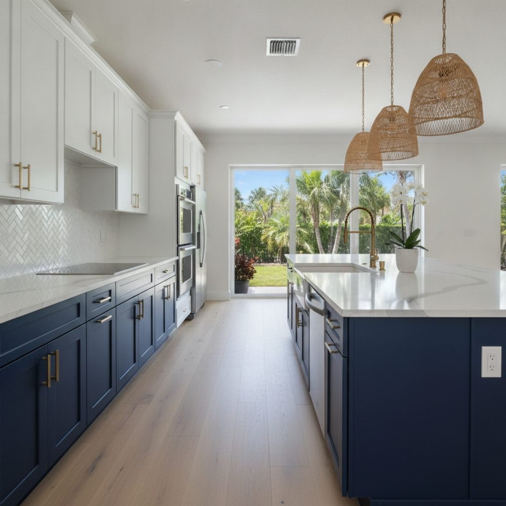 Two-tone cabinet finish