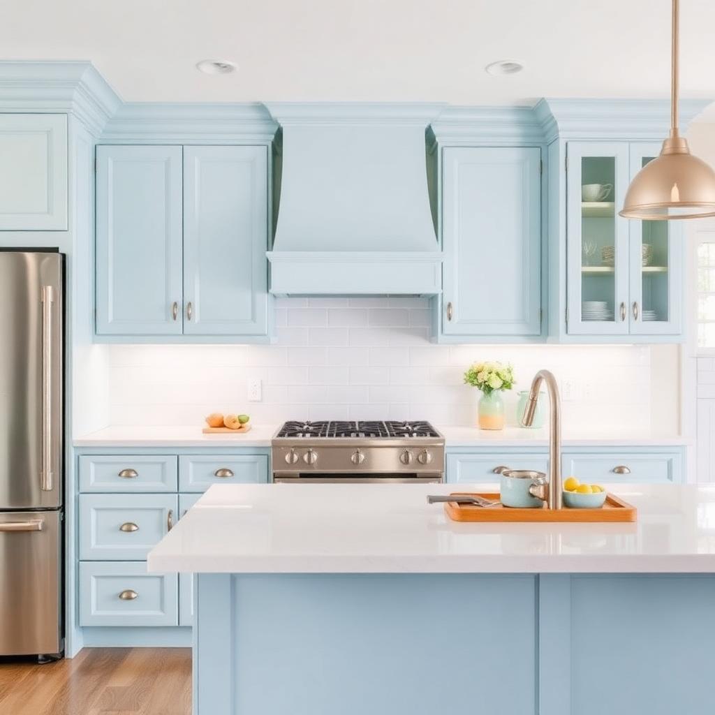 Coastal blue kitchen